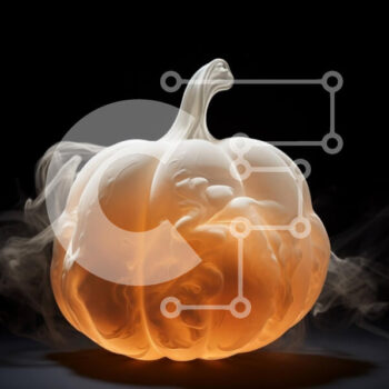 Intra Συλλεκτικό Ξύλινο Παζλ Plywood  4mm - Ρεαλιστική σκαλιστή κολοκύθα με καπνό σε μαύρο φόντο Σε Ξύλινο Κουτί - Διαστάσεις Puzzle: 10x10 cm – 25 κομμάτια - Image 1