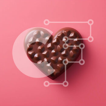 Intra Συλλεκτικό Ξύλινο Παζλ Plywood  4mm - Μπάρα σοκολάτας σε σχήμα καρδιάς σε ροζ φόντο Σε Ξύλινο Κουτί - Διαστάσεις Puzzle: 10x10 cm – 25 κομμάτια - Image 1