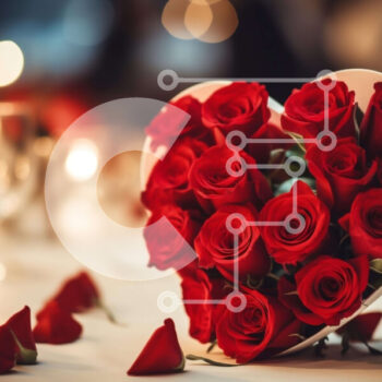 Intra Συλλεκτικό Ξύλινο Παζλ Plywood  4mm - Ρομαντικά κόκκινα τριαντάφυλλα και φως κεριών Σε Ξύλινο Κουτί - Διαστάσεις Puzzle: 10x10 cm – 25 κομμάτια - Image 1