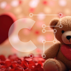 Intra Συλλεκτικό Ξύλινο Παζλ Plywood  4mm - Αρκουδάκι με κόκκινα ροδοπέταλα την ημέρα του Αγίου Βαλεντίνου Σε Ξύλινο Κουτί - Διαστάσεις: 10x10 cm – 25 κομμάτια