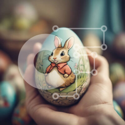 Intra Συλλεκτικό Ξύλινο Παζλ Plywood  4mm - Άτομο που κρατά το διακοσμημένο Πασχαλινό αυγό Σε Ξύλινο Κουτί - Διαστάσεις: 10x10 cm – 25 κομμάτια - Image 1