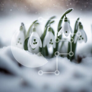 Intra Συλλεκτικό Ξύλινο Παζλ Plywood  4mm - Snowdrops in the Snow Σε Ξύλινο Κουτί - Διαστάσεις: 10x10 cm – 25 κομμάτια