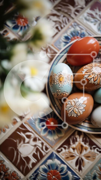 Intra Συλλεκτικό Ξύλινο Παζλ Plywood  4mm - Ζωντανά Πασχαλινά αυγά στο εορταστικό τραπέζι Σε Ξύλινο Κουτί - Διαστάσεις: 10x10 cm – 25 κομμάτια