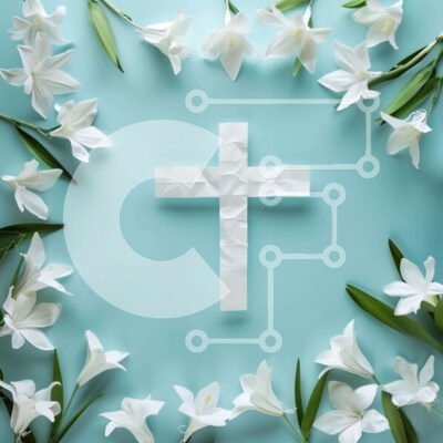 Intra Συλλεκτικό Ξύλινο Παζλ Plywood 4mm - Σύμβολο της Ανάστασης με λευκούς κρίνους και λουλούδια Σε Ξύλινο Κουτί - Διαστάσεις Puzzle: 10x10 cm – 25 κομμάτια - Image 1