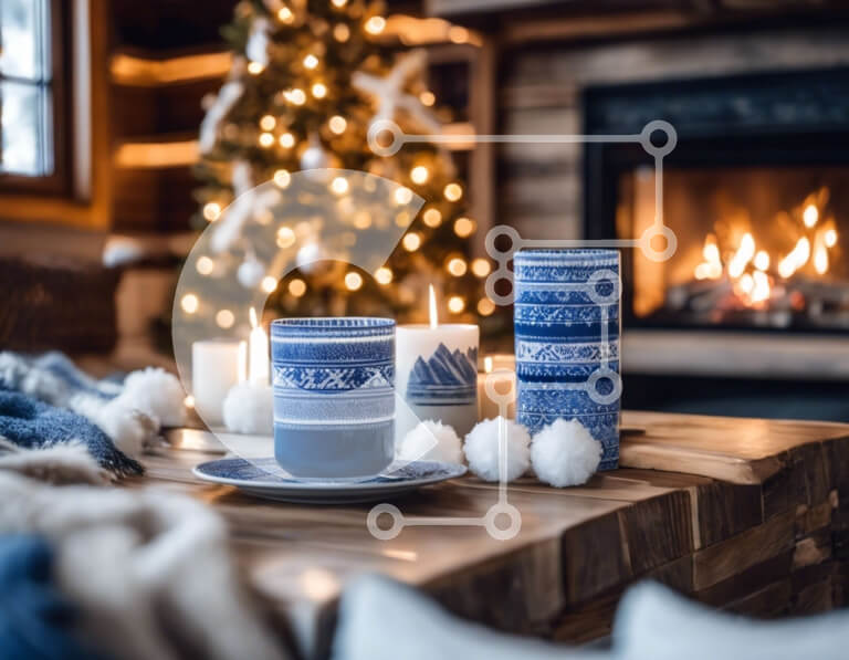 Intra Συλλεκτικό Ξύλινο Παζλ Plywood  4mm - Διακοσμημένο για διακοπές Σαλόνι με Τραπεζάκι σαλονιού Σε Ξύλινο Κουτί - Διαστάσεις Puzzle: 10x10 cm – 25 κομμάτια