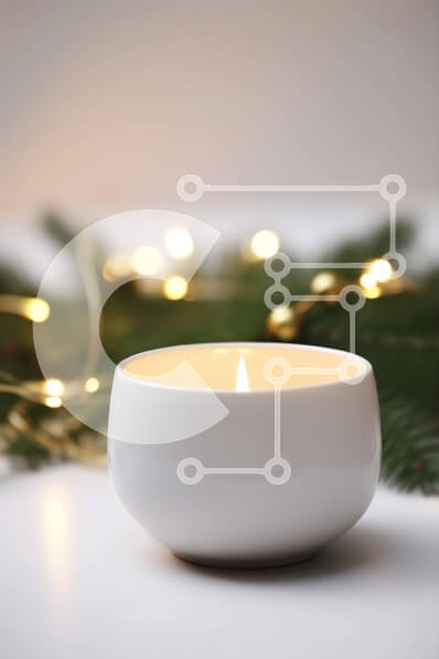 Intra Συλλεκτικό Ξύλινο Παζλ Plywood  4mm - Αναμμένο κερί σε διακοσμημένο κλαδί δέντρου Σε Ξύλινο Κουτί - Διαστάσεις: 10x10 cm – 25 κομμάτια