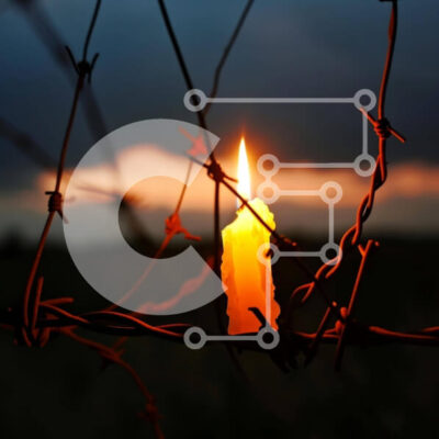 Intra Συλλεκτικό Ξύλινο Παζλ Plywood  4mm - Κερί σε συρματόπλεγμα τη νύχτα Σε Ξύλινο Κουτί - Διαστάσεις: 10x10 cm – 25 κομμάτια - Image 1