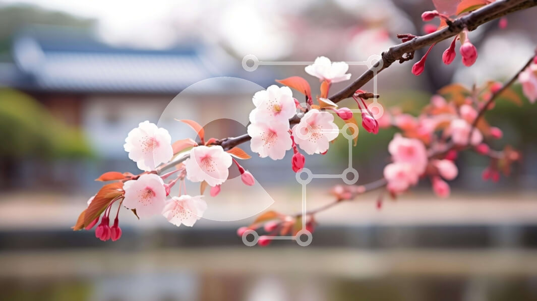 Intra Συλλεκτικό Ξύλινο Παζλ Plywood  4mm - Κλάδος Cherry Blossom σε υπαίθριο κήπο ή πάρκο Σε Ξύλινο Κουτί - Διαστάσεις: 10x10 cm – 25 κομμάτια - Image 1