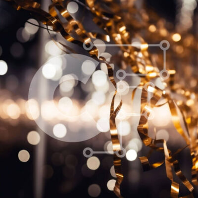 Intra Συλλεκτικό Ξύλινο Παζλ Plywood 4mm - Πολύχρωμες χρυσές σερπαντίνες που κρέμονται από την οροφή Σε Ξύλινο Κουτί - Διαστάσεις Puzzle: 10x10 cm – 25 κομμάτια - Image 1