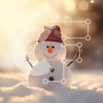 Intra Συλλεκτικό Ξύλινο Παζλ Plywood  4mm - Στολίδι χιονάνθρωπος στο χιόνι Σε Ξύλινο Κουτί - Διαστάσεις Puzzle: 10x10 cm – 25 κομμάτια - Image 1