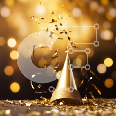 Intra Συλλεκτικό Ξύλινο Παζλ Plywood  4mm - Χρυσό καπέλο για πάρτι με κομφετί Σε Ξύλινο Κουτί - Διαστάσεις: 10x10 cm – 25 κομμάτια - Image 1