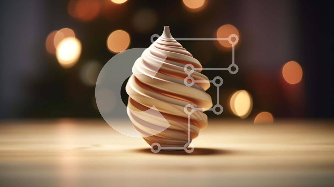 Intra Συλλεκτικό Ξύλινο Παζλ Plywood  4mm - Ξύλινο αντικείμενο σε σχήμα κώνου στο τραπέζι Σε Ξύλινο Κουτί - Διαστάσεις Puzzle: 10x10 cm – 25 κομμάτια