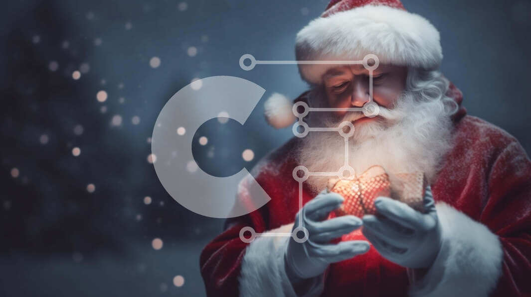 Intra Συλλεκτικό Ξύλινο Παζλ Plywood  4mm - Άγιος Βασίλης που κρατά στολίδι για δώρα Σε Ξύλινο Κουτί - Διαστάσεις: 10x10 cm – 25 κομμάτια