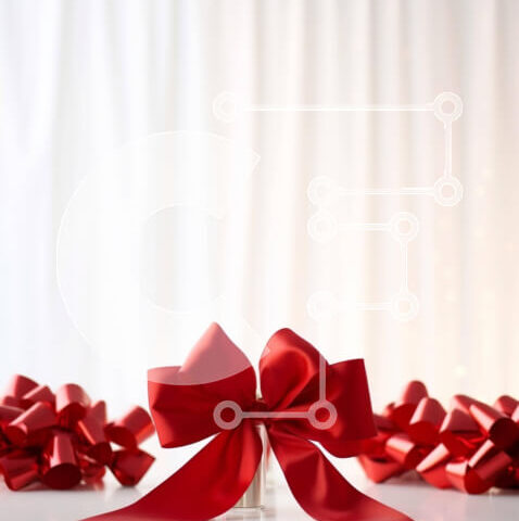 Intra Συλλεκτικό Ξύλινο Παζλ Plywood 4mm - Λευκό τραπέζι με κόκκινες κορδέλες και φιόγκους, κεριά και μπουκάλι σαμπάνιας Σε Ξύλινο Κουτί - Διαστάσεις Puzzle: 10x10 cm – 25 κομμάτια - Image 1