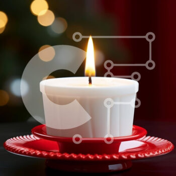 Intra Συλλεκτικό Ξύλινο Παζλ Plywood  4mm - Μονό αναμμένο κερί σε διακοσμητικό κόκκινο πιάτο Σε Ξύλινο Κουτί - Διαστάσεις Puzzle: 10x10 cm – 25 κομμάτια - Image 1