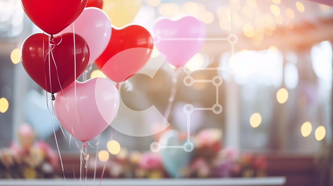 Intra Συλλεκτικό Ξύλινο Παζλ Plywood  4mm - Ημέρα του Αγίου Βαλεντίνου καρδιά μπαλόνια και λουλούδια Σε Ξύλινο Κουτί - Διαστάσεις: 10x10 cm – 25 κομμάτια