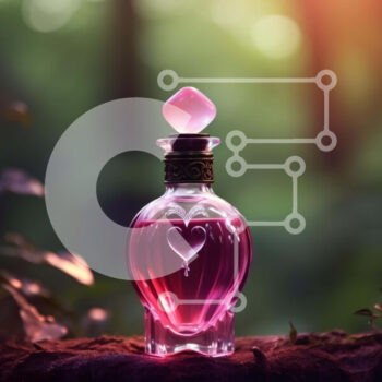 Intra Συλλεκτικό Ξύλινο Παζλ Plywood  4mm - Ροζ μπουκάλι αρώματος σε δάσος Σε Ξύλινο Κουτί - Διαστάσεις Puzzle: 10x10 cm – 25 κομμάτια - Image 1