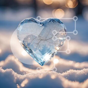 Intra Συλλεκτικό Ξύλινο Παζλ Plywood  4mm - Γυάλινο αντικείμενο σε σχήμα καρδιάς στο χιόνι Σε Ξύλινο Κουτί - Διαστάσεις Puzzle: 10x10 cm – 25 κομμάτια - Image 1