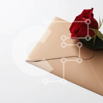 Intra Συλλεκτικό Ξύλινο Παζλ Plywood  4mm - Φάκελος του Αγίου Βαλεντίνου με κόκκινο τριαντάφυλλο Σε Ξύλινο Κουτί - Διαστάσεις Puzzle: 10x10 cm – 25 κομμάτια - Image 1