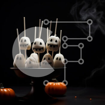 Intra Συλλεκτικό Ξύλινο Παζλ Plywood 4mm - Popsicles Ghost με θέμα το Halloween σε ένα καπνιστό μπολ Σε Ξύλινο Κουτί - Διαστάσεις Puzzle: 10x10 cm – 25 κομμάτια - Image 1