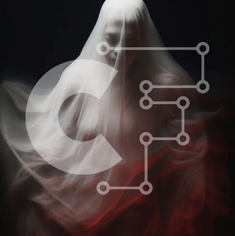 Intra Συλλεκτικό Ξύλινο Παζλ Plywood 4mm - Φιγούρα σαν φάντασμα που επιπλέει στον αέρα με φόντο κόκκινο φως Σε Ξύλινο Κουτί - Διαστάσεις Puzzle: 10x10 cm – 25 κομμάτια - Image 1