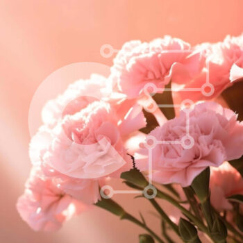 Intra Συλλεκτικό Ξύλινο Παζλ Plywood  4mm - Μπουκέτο με ροζ γαρύφαλλα σε ανάποδο βάζο Σε Ξύλινο Κουτί - Διαστάσεις Puzzle: 10x10 cm – 25 κομμάτια - Image 1