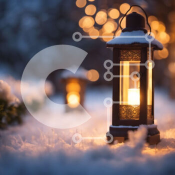 Intra Συλλεκτικό Ξύλινο Παζλ Plywood  4mm - Φανάρι στο χιόνι με το φως των κεριών Σε Ξύλινο Κουτί - Διαστάσεις Puzzle: 10x10 cm – 25 κομμάτια - Image 1