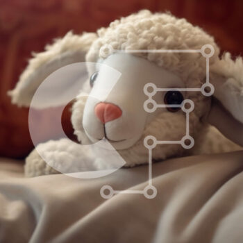 Intra Συλλεκτικό Ξύλινο Παζλ Plywood  4mm - Λευκό γεμιστό αρνί σε κρεβάτι Σε Ξύλινο Κουτί - Διαστάσεις Puzzle: 10x10 cm – 25 κομμάτια - Image 1