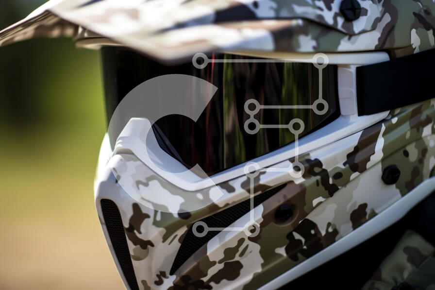 Intra Συλλεκτικό Ξύλινο Παζλ Plywood  4mm - Κοντινό πλάνο πορτοκαλί κράνους παραλλαγής Σε Ξύλινο Κουτί - Διαστάσεις Puzzle: 10x10 cm – 25 κομμάτια