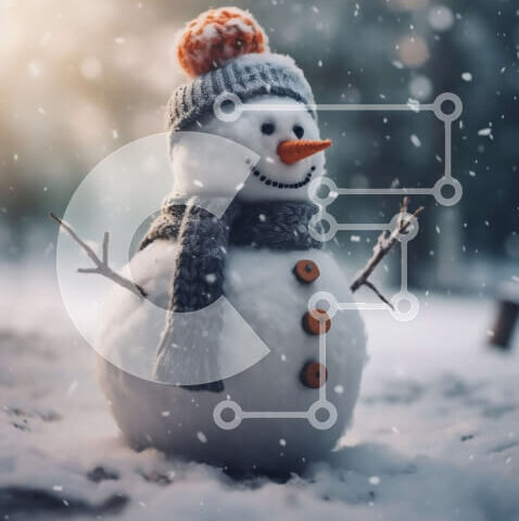 Intra Συλλεκτικό Ξύλινο Παζλ Plywood  4mm - Αξιολάτρευτος χιονάνθρωπος στη χώρα των θαυμάτων του χειμώνα Σε Ξύλινο Κουτί - Διαστάσεις Puzzle: 10x10 cm – 25 κομμάτια - Image 1