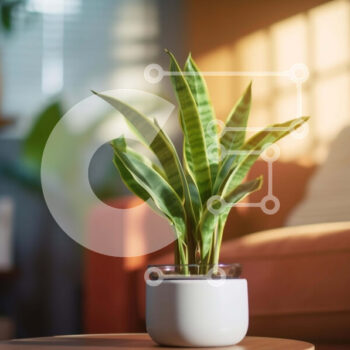 Intra Συλλεκτικό Ξύλινο Παζλ Plywood  4mm - Μικρό φυτό σε γλάστρα στο τέλος του τραπεζιού στο σαλόνι Σε Ξύλινο Κουτί - Διαστάσεις Puzzle: 10x10 cm – 25 κομμάτια - Image 1