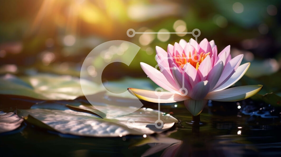 Intra Συλλεκτικό Ξύλινο Παζλ Plywood  4mm - Ροζ νούφαρο στη φυσική λίμνη Σε Ξύλινο Κουτί - Διαστάσεις: 10x10 cm – 25 κομμάτια