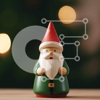 Intra Συλλεκτικό Ξύλινο Παζλ Plywood  4mm - Πράσινο και λευκό στολίδι με ειδώλιο Gnome για την εορταστική περίοδο Σε Ξύλινο Κουτί - Διαστάσεις Puzzle: 10x10 cm – 25 κομμάτια - Image 1