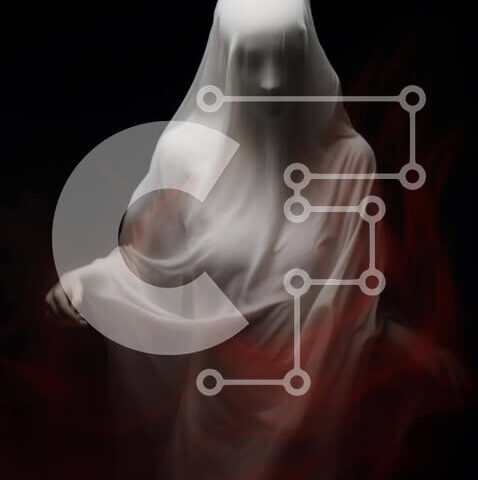 Intra Συλλεκτικό Ξύλινο Παζλ Plywood  4mm - Μυστηριώδες φάντασμα με κόκκινες φλόγες Σε Ξύλινο Κουτί - Διαστάσεις Puzzle: 10x10 cm – 25 κομμάτια - Image 1