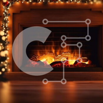 Intra Συλλεκτικό Ξύλινο Παζλ Plywood  4mm - Άνετο τζάκι με χριστουγεννιάτικα φωτάκια και διακοσμητικά Σε Ξύλινο Κουτί - Διαστάσεις: 10x10 cm – 25 κομμάτια - Image 1