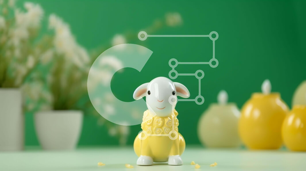 Intra Συλλεκτικό Ξύλινο Παζλ Plywood  4mm - Ειδώλιο προβάτου με θέμα το Πάσχα με κεριά και λουλούδια Σε Ξύλινο Κουτί - Διαστάσεις Puzzle: 10x10 cm – 25 κομμάτια