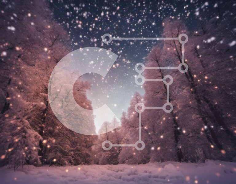 Intra Συλλεκτικό Ξύλινο Παζλ Plywood  4mm - Χειμερινή χώρα των θαυμάτων - Χιονισμένο δασικό τοπίο Σε Ξύλινο Κουτί - Διαστάσεις: 10x10 cm – 25 κομμάτια