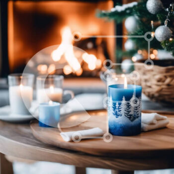 Intra Συλλεκτικό Ξύλινο Παζλ Plywood  4mm - Χειμερινή σκηνή υπό το φως των κεριών με ζεστό κακάο και χριστουγεννιάτικο δέντρο Σε Ξύλινο Κουτί - Διαστάσεις Puzzle: 10x10 cm – 25 κομμάτια - Image 1