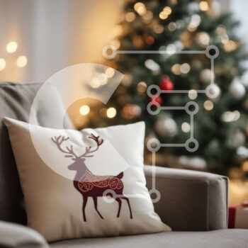 Intra Συλλεκτικό Ξύλινο Παζλ Plywood  4mm - Γκρίζος καναπές με χριστουγεννιάτικο δέντρο και διακοσμητικά Σε Ξύλινο Κουτί - Διαστάσεις Puzzle: 10x10 cm – 25 κομμάτια - Image 1