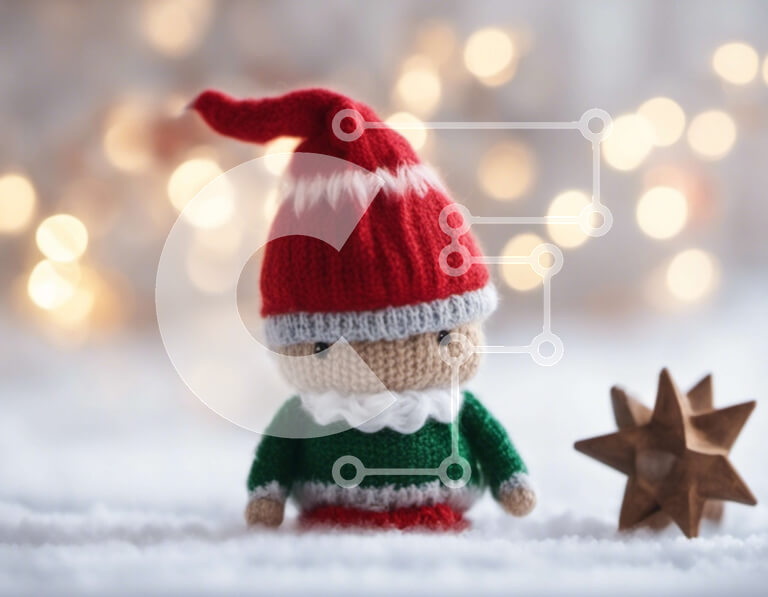 Intra Συλλεκτικό Ξύλινο Παζλ Plywood  4mm - Πλεκτή κούκλα ξωτικού με διακοσμητικό αστέρι Σε Ξύλινο Κουτί - Διαστάσεις: 10x10 cm – 25 κομμάτια