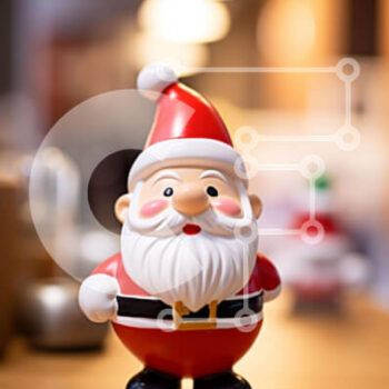 Intra Συλλεκτικό Ξύλινο Παζλ Plywood  4mm - Μικρό ειδώλιο Άγιου Βασίλη σε ξύλινο τραπέζι Σε Ξύλινο Κουτί - Διαστάσεις Puzzle: 10x10 cm – 25 κομμάτια - Image 1