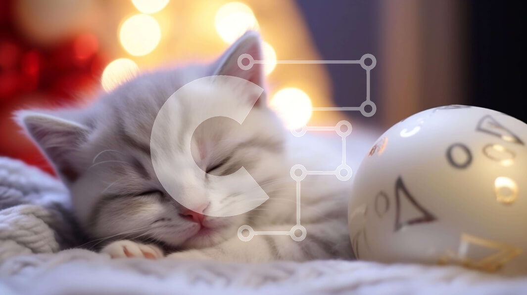 Intra Συλλεκτικό Ξύλινο Παζλ Plywood  4mm - Αξιολάτρευτο γκρι γατάκι που κοιμάται σε διακοσμητική μπάλα Σε Ξύλινο Κουτί - Διαστάσεις: 10x10 cm – 25 κομμάτια