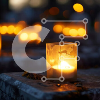 Intra Συλλεκτικό Ξύλινο Παζλ Plywood  4mm - Αναμμένα κεριά σε πέτρες για εορταστική εκδήλωση ή τελετή Σε Ξύλινο Κουτί - Διαστάσεις: 10x10 cm – 25 κομμάτια - Image 1