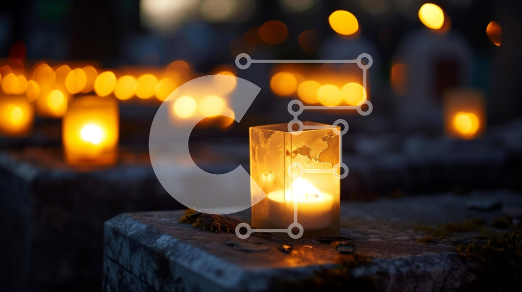 Intra Συλλεκτικό Ξύλινο Παζλ Plywood  4mm - Αναμμένα κεριά σε πέτρες για εορταστική εκδήλωση ή τελετή Σε Ξύλινο Κουτί - Διαστάσεις: 10x10 cm – 25 κομμάτια