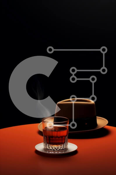 Intra Συλλεκτικό Ξύλινο Παζλ Plywood  4mm - Πορτοκαλί τραπέζι με φλιτζάνι, καπέλο και πιατάκι Σε Ξύλινο Κουτί - Διαστάσεις Puzzle: 10x10 cm – 25 κομμάτια