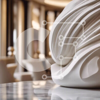 Intra Συλλεκτικό Ξύλινο Παζλ Plywood  4mm - Κομψό δωμάτιο με λευκό γλυπτό σε μαρμάρινο τραπέζι Σε Ξύλινο Κουτί - Διαστάσεις Puzzle: 10x10 cm – 25 κομμάτια - Image 1