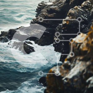 Intra Συλλεκτικό Ξύλινο Παζλ Plywood  4mm - Τα κύματα του ωκεανού συντρίβουν στη βραχώδη ακτή Σε Ξύλινο Κουτί - Διαστάσεις: 10x10 cm – 25 κομμάτια