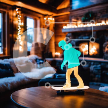Intra Συλλεκτικό Ξύλινο Παζλ Plywood 4mm - Φιγούρα Light-Up Skateboard στο σαλόνι Σε Ξύλινο Κουτί - Διαστάσεις Puzzle: 10x10 cm – 25 κομμάτια - Image 1