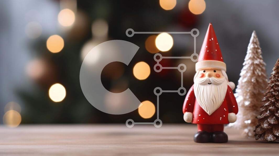 Intra Συλλεκτικό Ξύλινο Παζλ Plywood  4mm - Κόκκινο ειδώλιο Άγιου Βασίλη με χριστουγεννιάτικα δέντρα Σε Ξύλινο Κουτί - Διαστάσεις: 10x10 cm – 25 κομμάτια