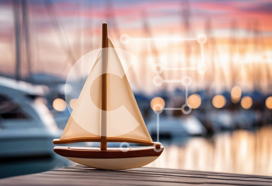 Intra Συλλεκτικό Ξύλινο Παζλ Plywood  4mm - Ρουστίκ ιστιοφόρο στην αποβάθρα στο ηλιοβασίλεμα Σε Ξύλινο Κουτί - Διαστάσεις: 10x10 cm – 25 κομμάτια